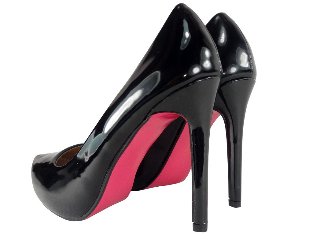 BLACK PINS LADIES' SHOES LACQUERED - 3