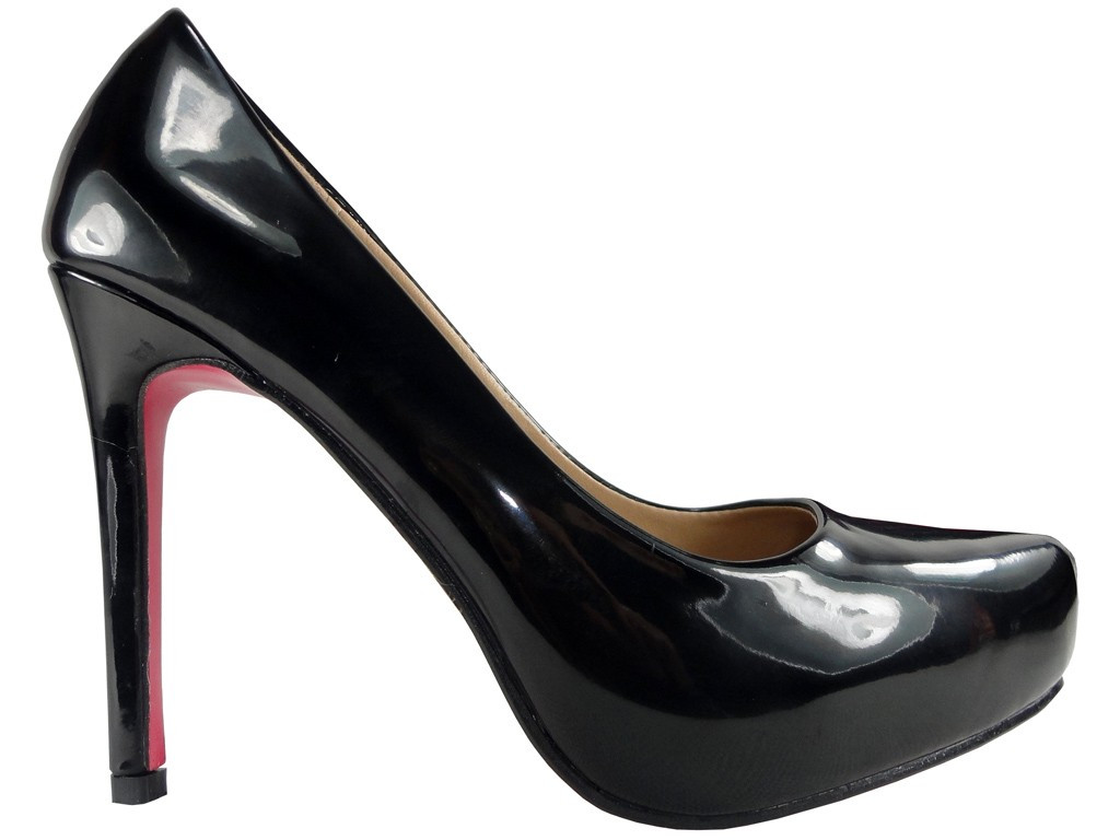 BLACK PINS LADIES' SHOES LACQUERED - 1