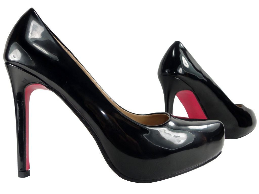 ÉPINGLES NOIRES CHAUSSURES POUR DAMES LAQUÉES - 2