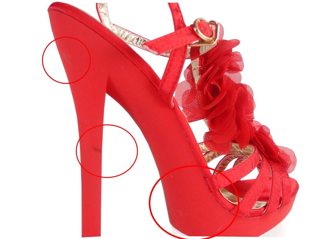 SARKANAS STILETTO PLATFORMAS SANDALES - 5