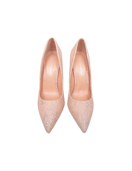 Epingles en dentelle rose pâle avec paillettes - 2