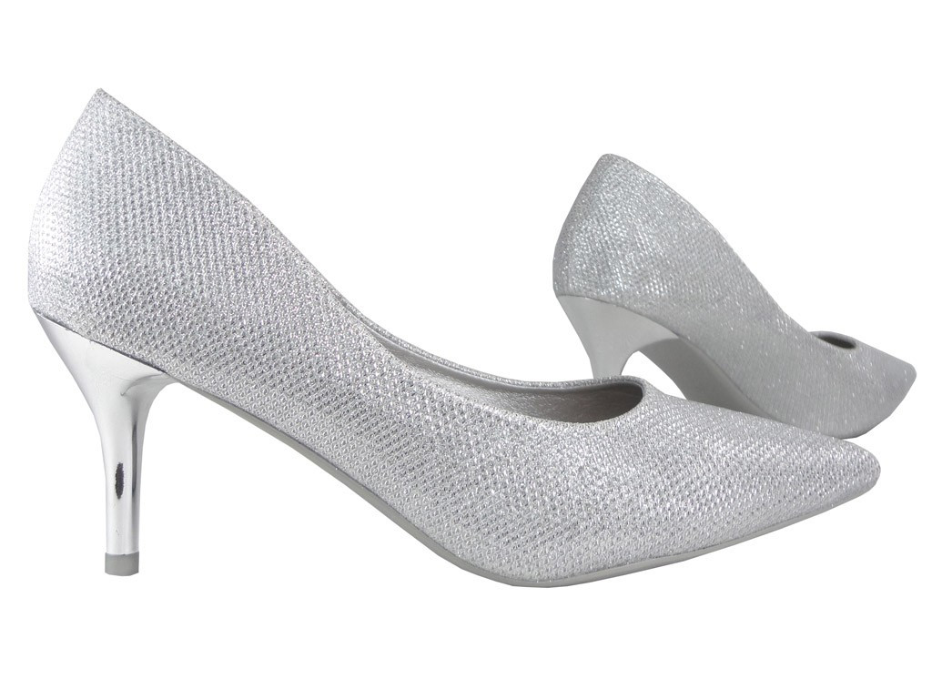 MIRDZOŠI SUDRABA KRĀSAS ZEMAS STILETTO KURPES - 2