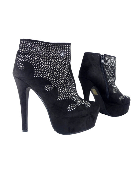 Bottes en daim avec clous noirs sur la plateforme - 3