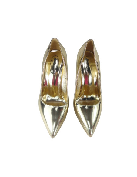 Zelta spoguļstikla stiletto kurpes - 2