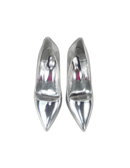 Silber Stilettos Spiegel Pumps Schuhe - 2