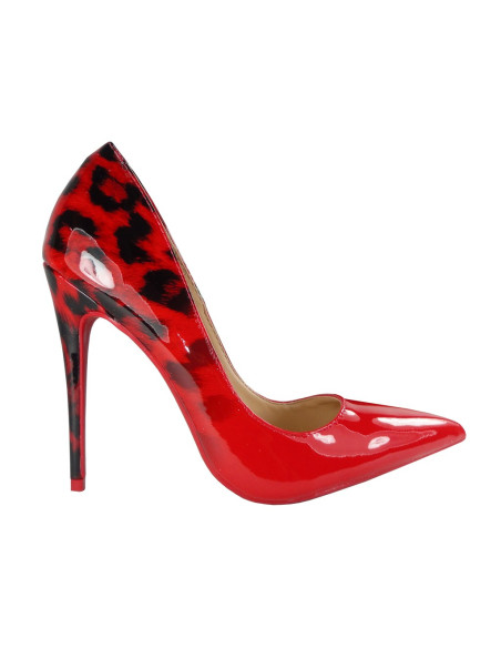 OMBRE SARKANI KAMUFLĀŽAS STILETTO AUGSTPAPĒŽU KURPES - 1
