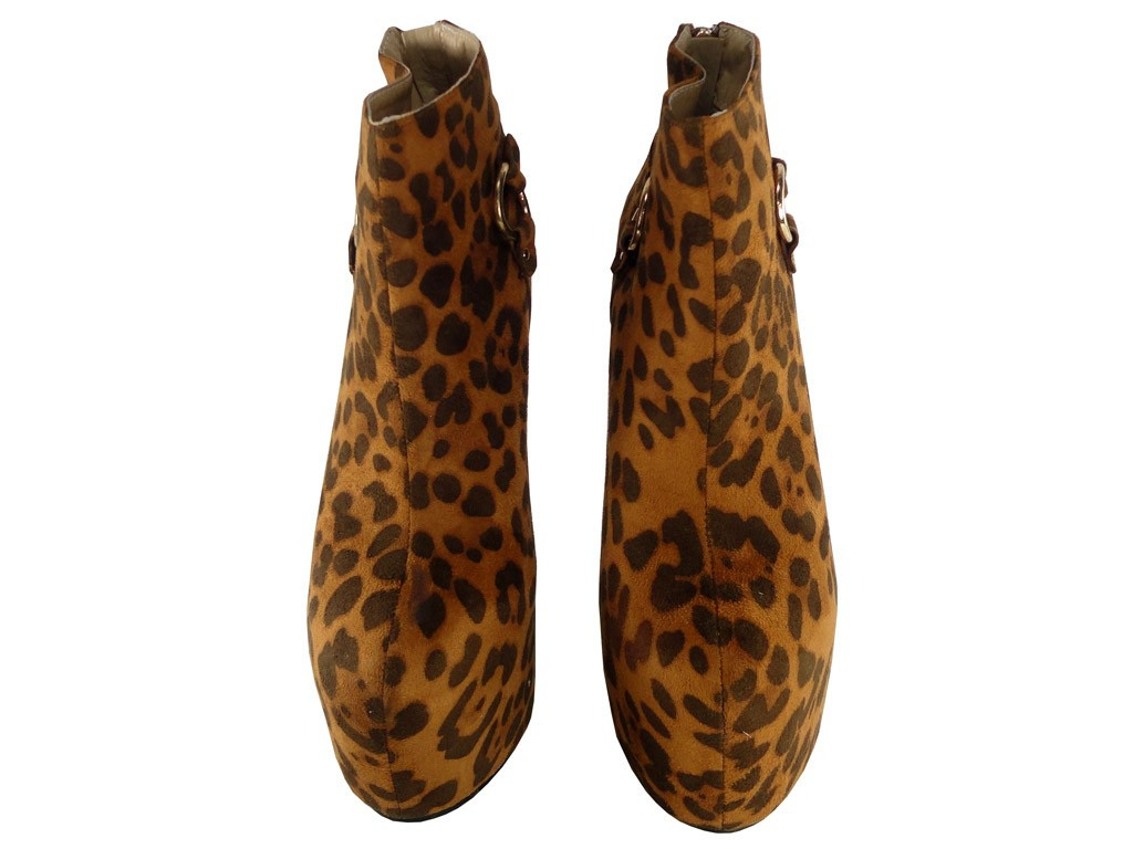 Boty na vysokém podpatku na platformě s leopardím potiskem - 2