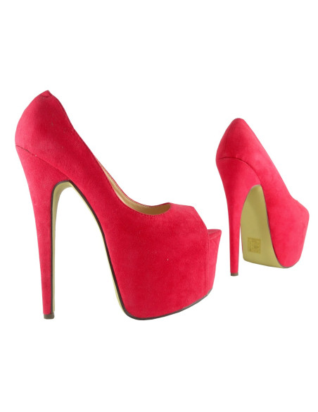 VÖRÖS SOROK A SUEDE PLATFORMON - 2