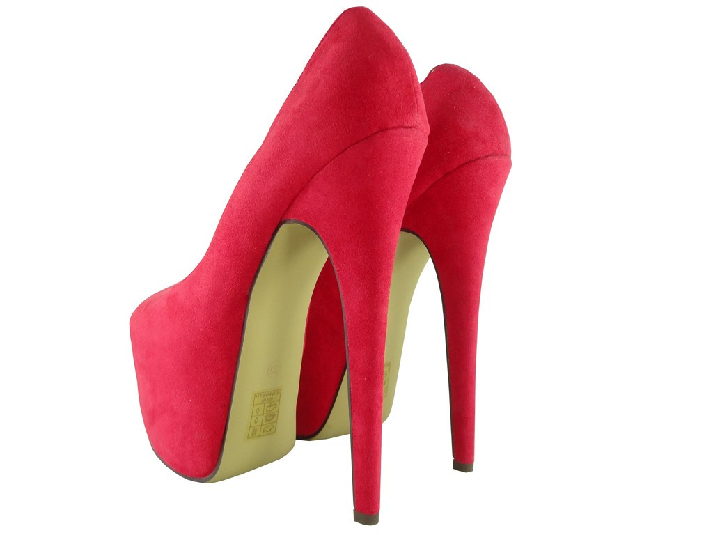VÖRÖS SOROK A SUEDE PLATFORMON - 3