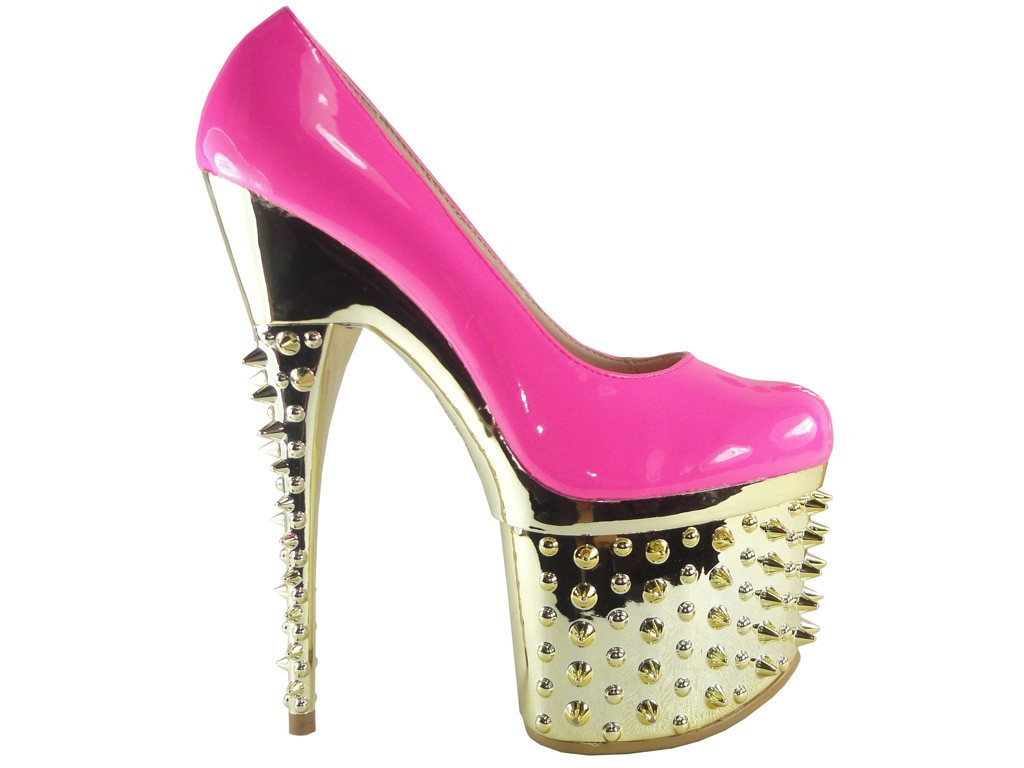 RÓŻOWE SZPILKI WYSOKIE Z KOLCAMI HIGH HEELS