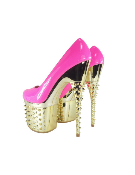 RÓŻOWE SZPILKI WYSOKIE Z KOLCAMI HIGH HEELS