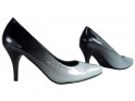 Ombre nízke podpätky čierne a strieborné topánky - 3