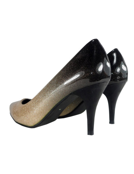 Ombre low pins black gold boots - 4
