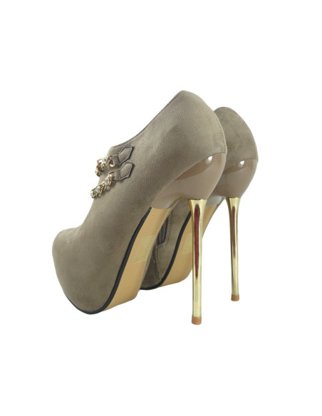 Bottes beiges bottes pour femmes avec chaine - 4