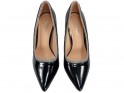 Fekete magas sarkú lakkozott női cipő - 2