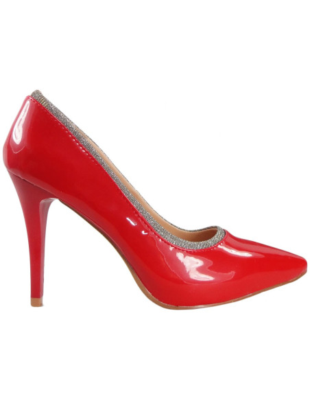 SZPILKI CZERWONE LAKIEROWANE BUTY DAMSKIE