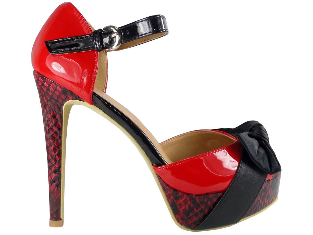 SIEVIEŠU SARKANAS STILETTO SANDALES OUTLET - 1