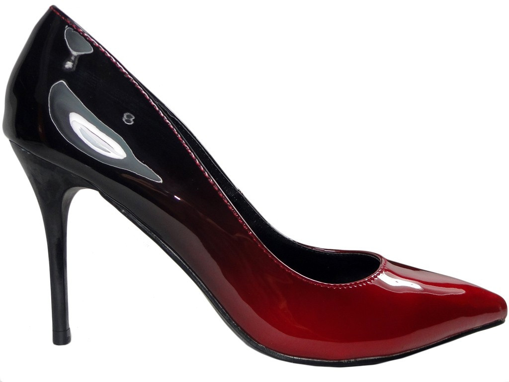 OMBRE SARKANI UN MELNI STILETTOS BUTY SIEVIEŠU - 1