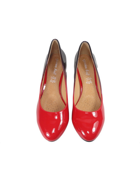 NISKIE SZPILKI OMBRE CZARNO CZERWONE BUTY ONLINE - 3
