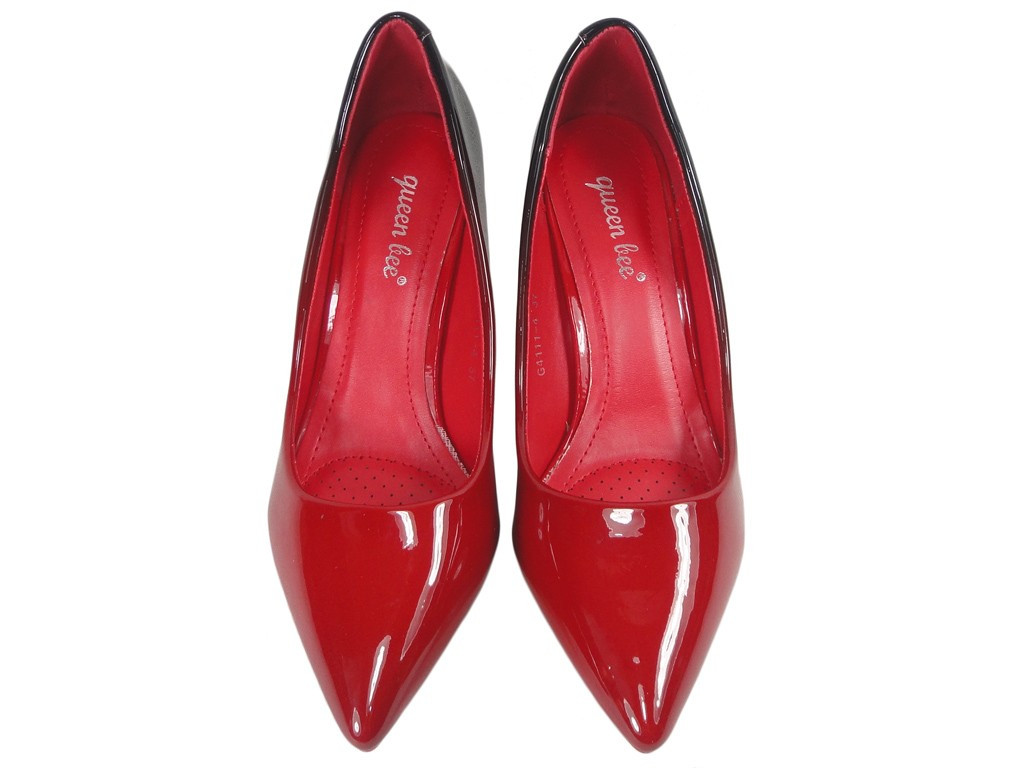 Sieviešu ombre melni un sarkani stiletto kurpes - 2