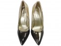 Ombre High Heels schwarz und goldene Schuhe - 2