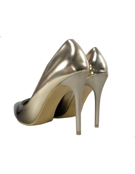Ombre stilettos augstas melnas un zelta kurpes - 4