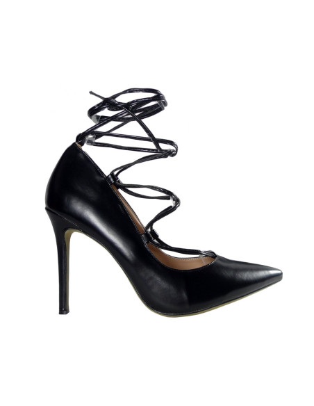 Schwarze Stilettos gebundene Damenschuhpumps - 1