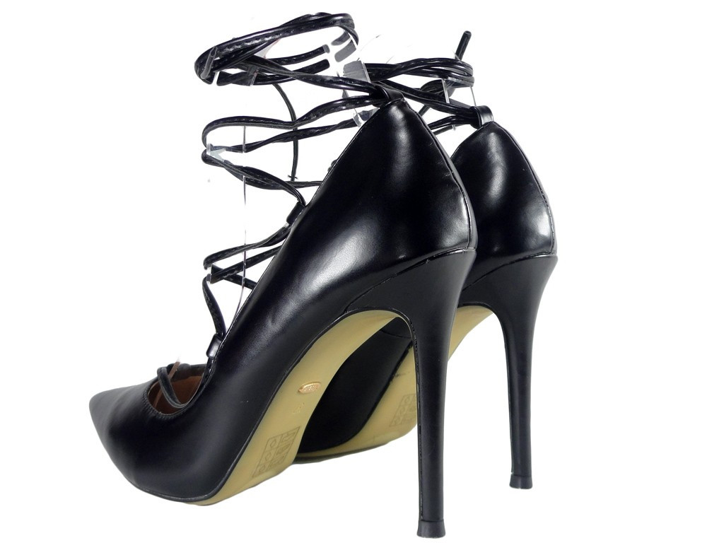 Melni sieviešu sūkļi ar stiletto papēžiem - 4