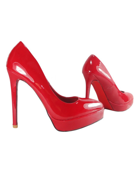 RED PINS ON THE PLATFORM LADIES' SHOES - 2