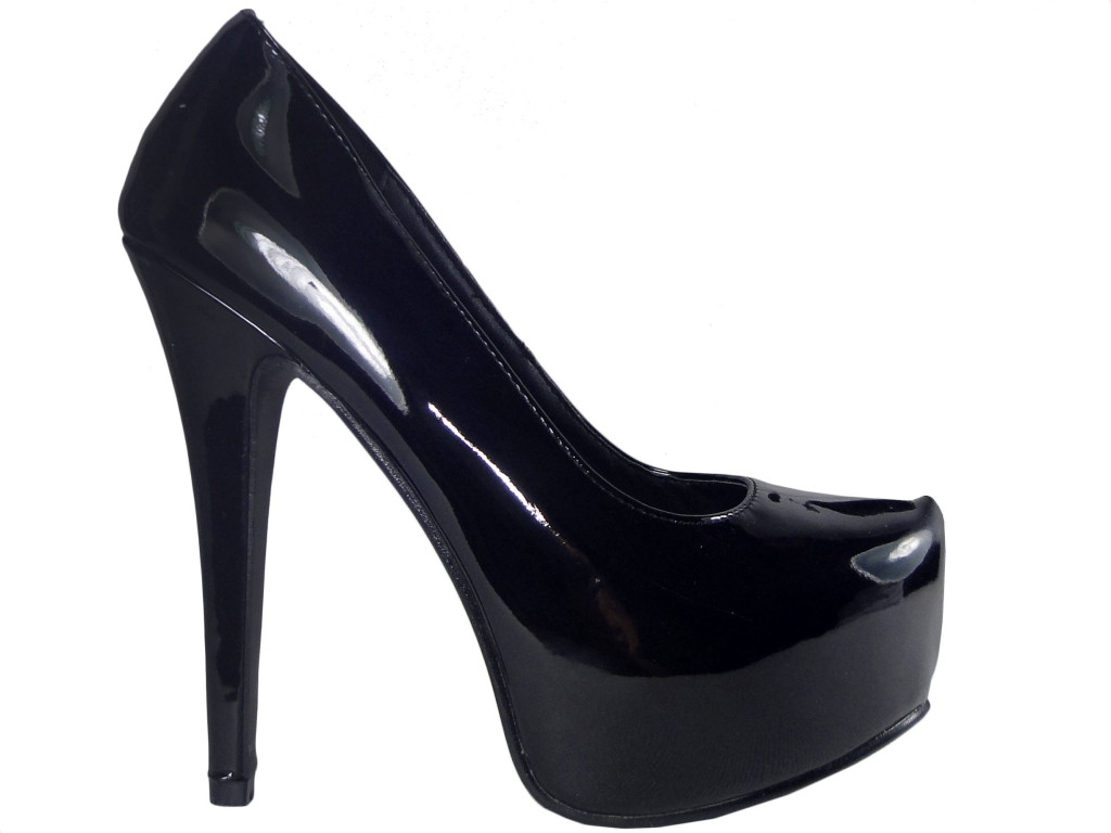 BLACK PINS ON THE PLATFORM LADIES' SHOES - 1