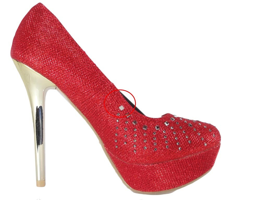 OUTLET SARKANO CIRKONIJU STILETTOS - 2