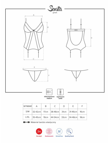 BIAŁY GORSET Z PASKAMI DO POŃCZOCH