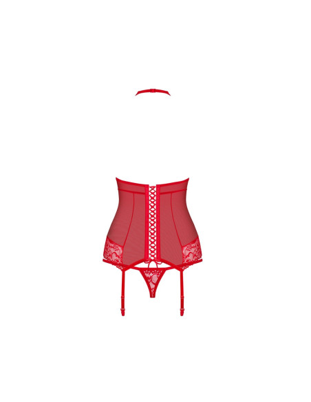 Corset en dentelle rouge Obsessive - 7