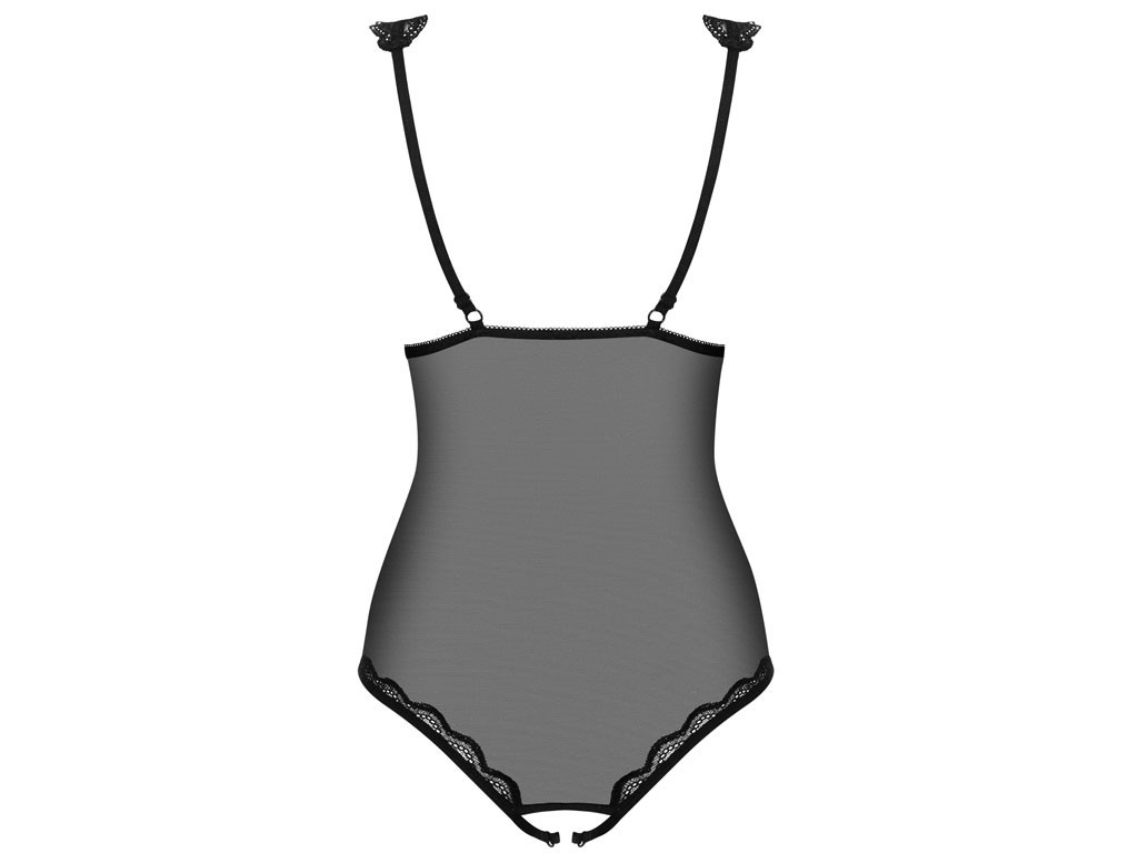 CZARNE SEKSOWNE BODY Z OTWARTYM KROKIEM - 6