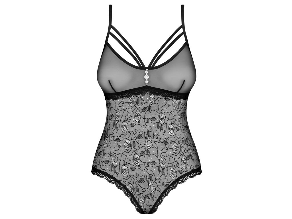 Obsessiver Spitzenbodysuit in Schwarz - 5