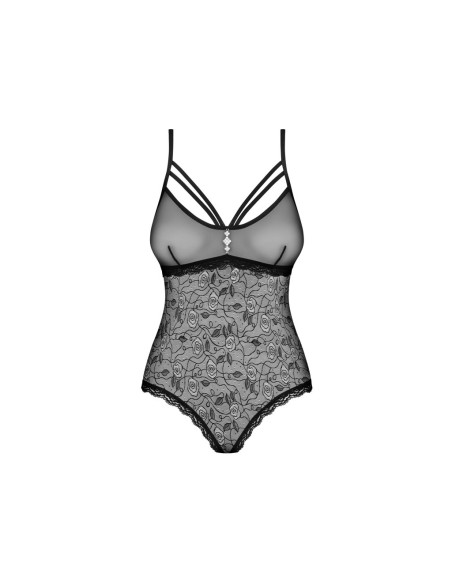 Koronkowe body w czarnym kolorze Obsessive - 5
