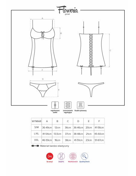 Corset sexy avec porte-jarretelles Obsessionnel - 4