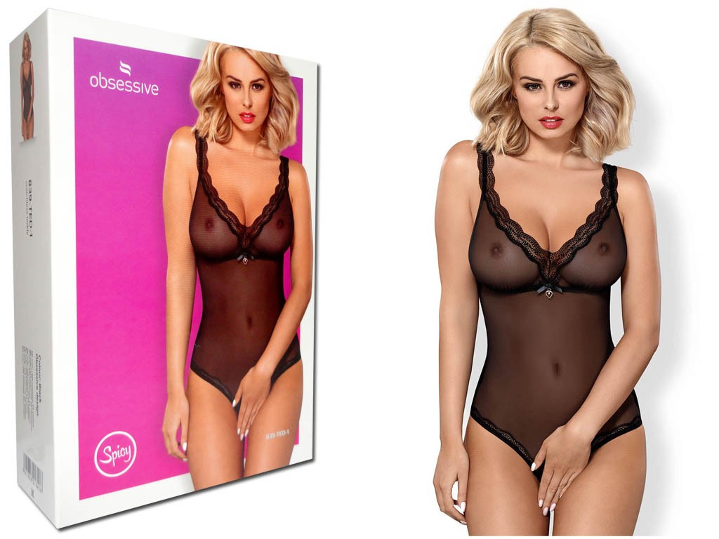 Corp sexy negru cu picioare deschise - 3