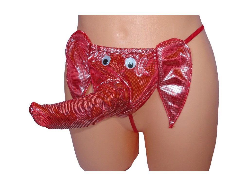 CULOTTE HOMME STRING ÉLÉPHANT ROUGE - 1