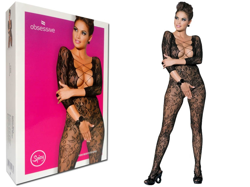 Seksowna bielizna bodystocking czarne Obsessive - 3