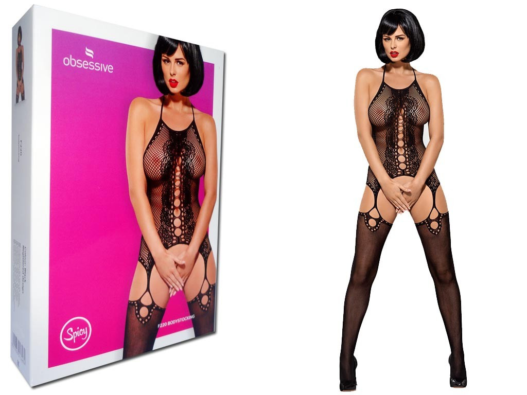 BODYSTOCKING CZARNE KORONKOWE SEXY BIELIZNA