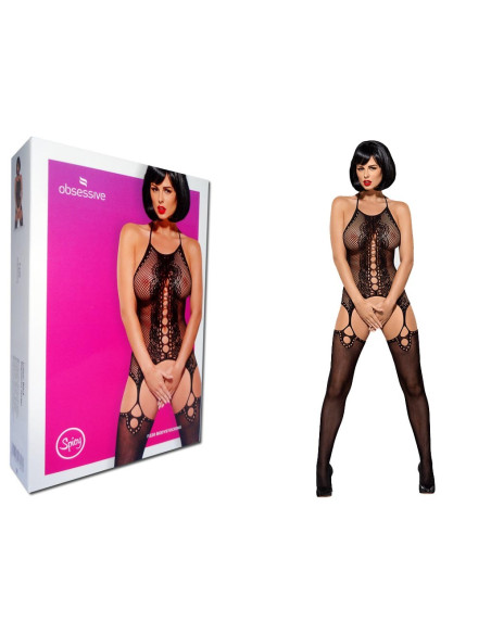 Bodystocking schwarze Spitze sexy Dessous - 3