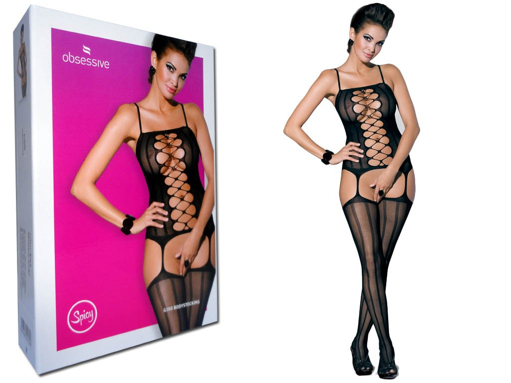 Bodystocking čierne Obsessive sexy spodné prádlo - 3