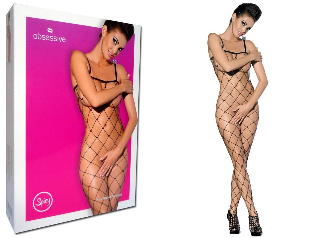 Bodystocking Obsessive melns liels siets - 3