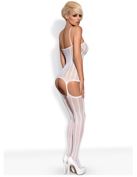 Bodystocking din dantelă albă de fete sexy - 2