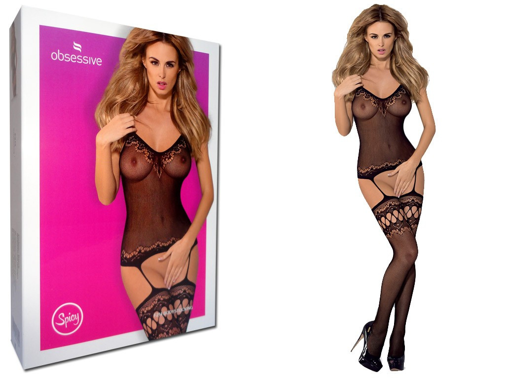 Melns bodystocking Obsessive seksīgs - 3