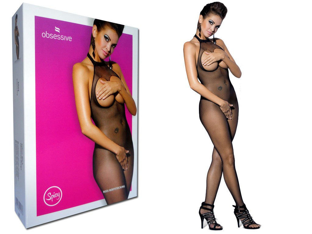 Bodystocking schwarze Spitze sexy Dessous - 3