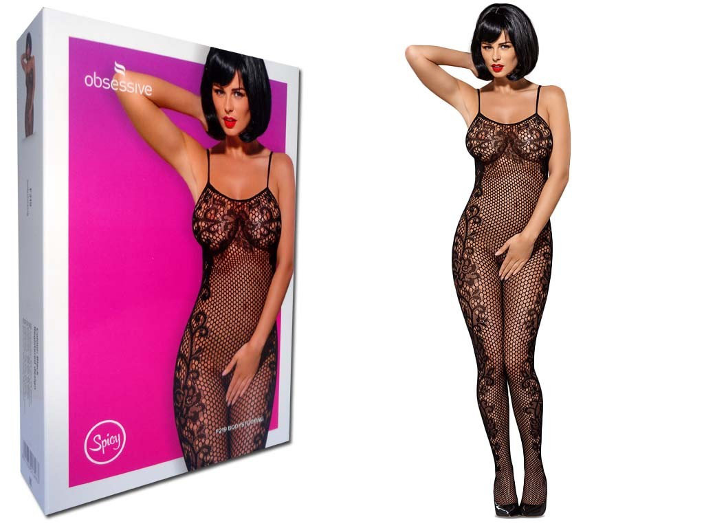 Seksuāla apakšveļa melns bodystocking Obsessive - 3