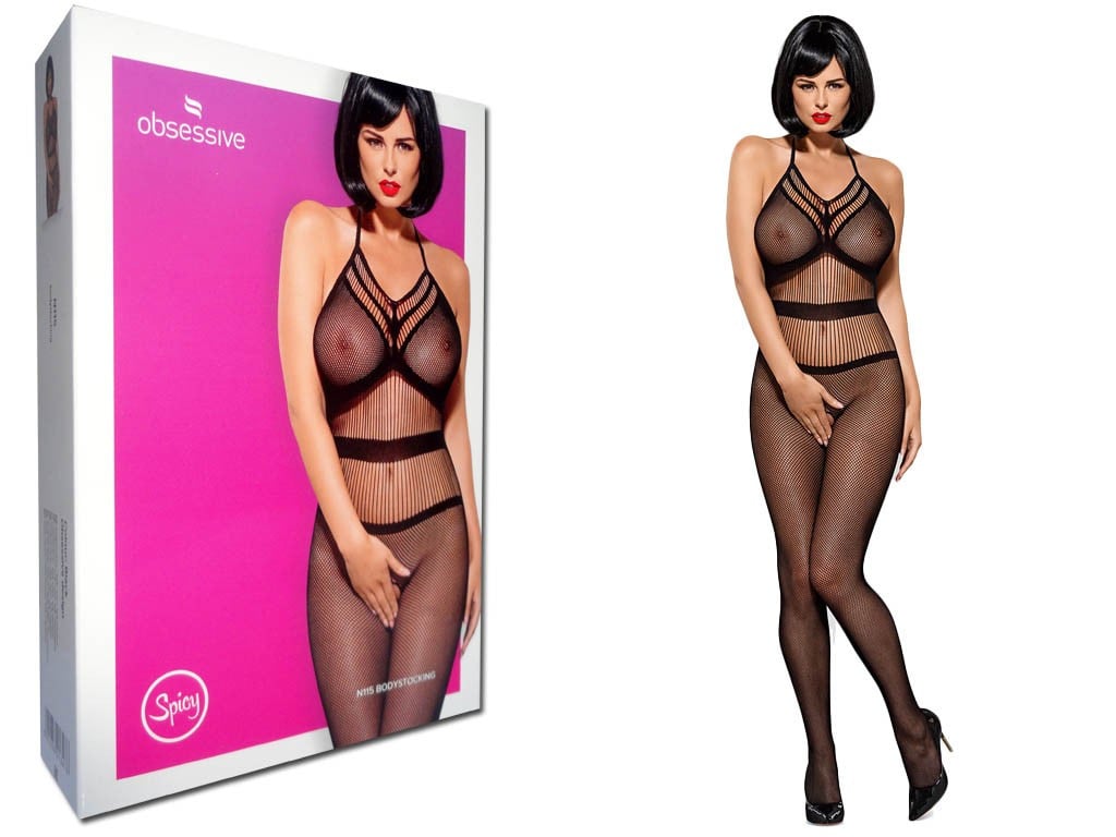 SEKSOWNE BODYSTOCKING W CZARNYM KOLORZE - 4