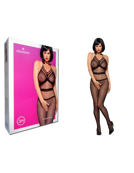 SEKSOWNE BODYSTOCKING W CZARNYM KOLORZE - 4